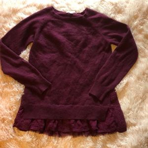 Garnet Hill Shirttail 💯% Cashmere Sweater